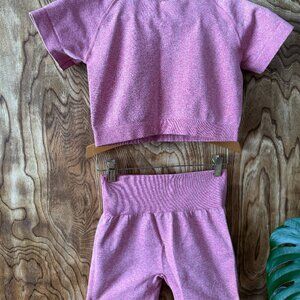 Pretty Pink Amazon Workout Set, Womens Size Medium
